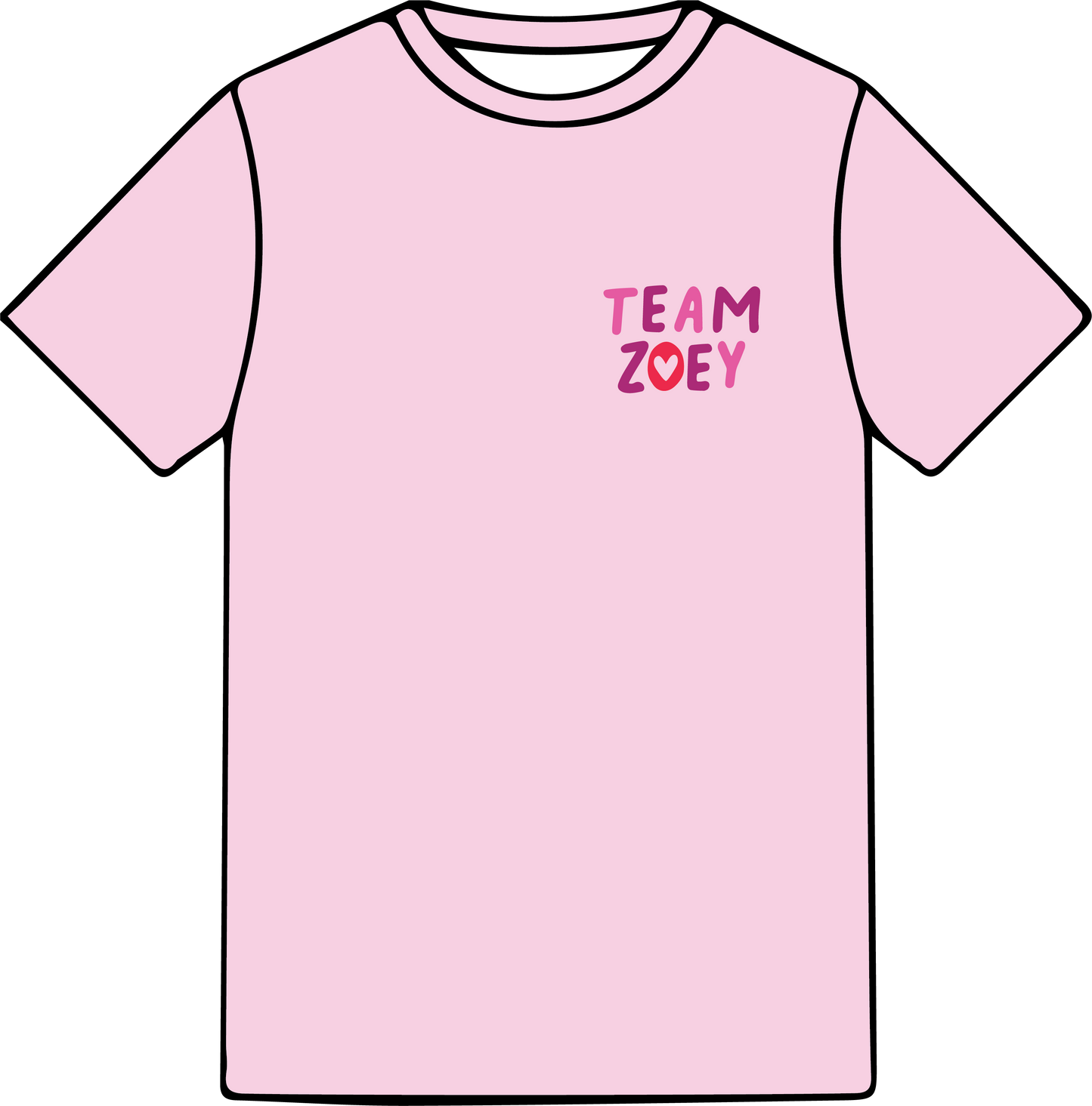 Toddler Team Zoey Bella & Canvas Tee - Pink