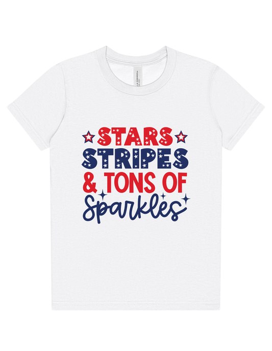Stars Stripes and Tons of Sparkles Kids Tee