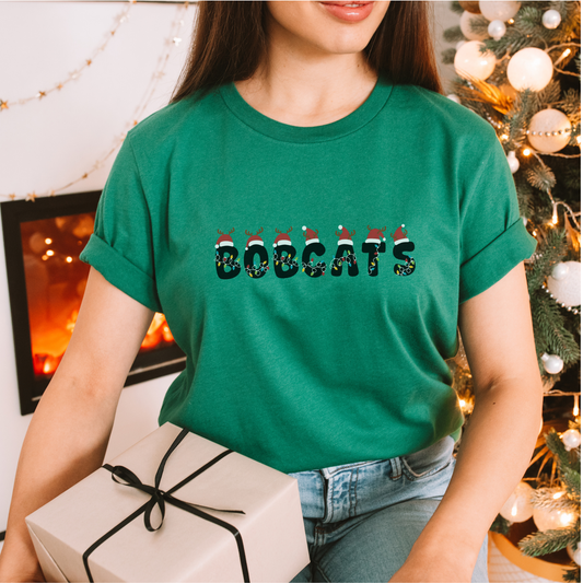 Bobcats Christmas Lights Tee