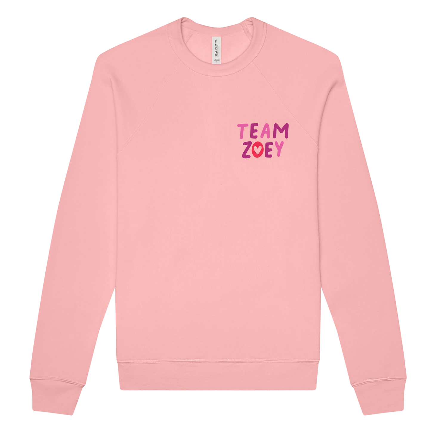 Adult Team Zoey Bella & Canvas Crew - Pink