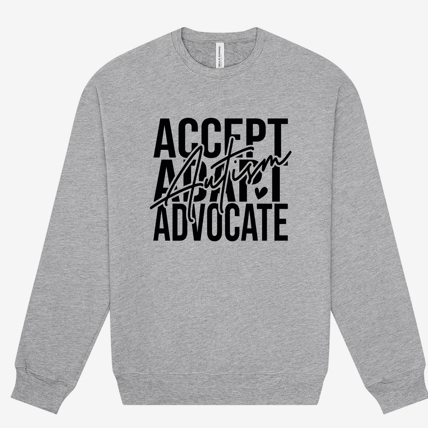 Autism Accept Adapt Advocate Crew Sweatshirt