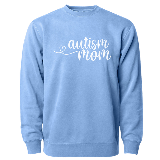 Autism Mom Pigment Dyed Crew Sweatshirt