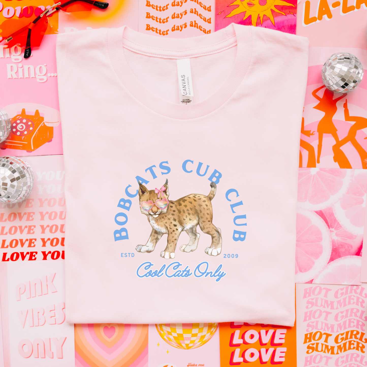 Bobcats Cub Club Rainbow Glasses Tee