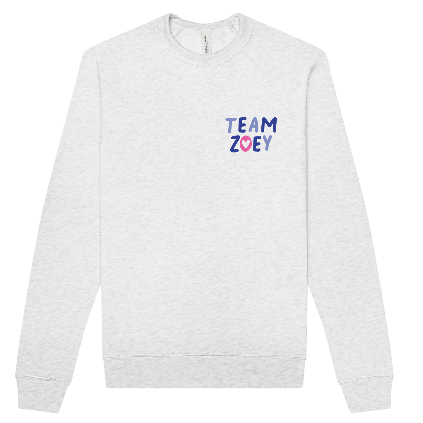 Adult Team Zoey Bella & Canvas Crew - Heather Ash