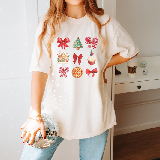 Christmas Coquette Treats & Bows Comfort Colors Tee