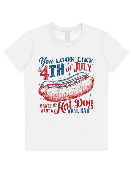 You Look Like a Hot Dog on the 4th of July Kids Tee